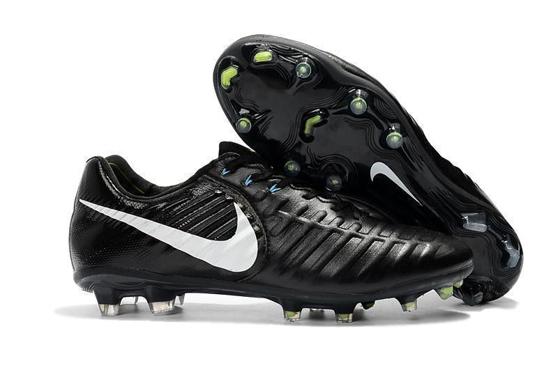 New Nike Flyknit Tiempo Legend FG Soccer Cleats Shoes  Black White