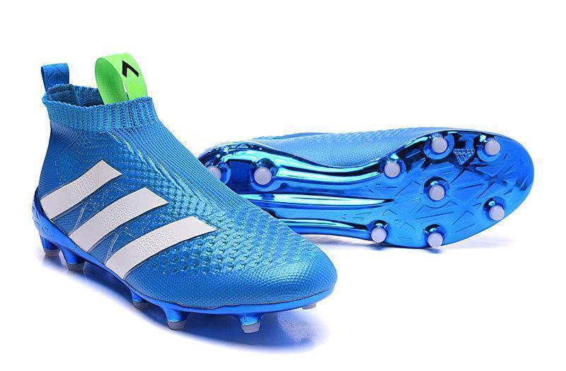 Adidas ACE 16+ Purecontrol FG/AG Soccer Cleats Blue White Green