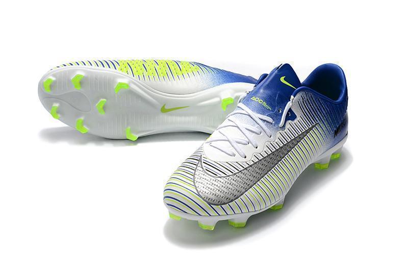 Nike Mercurial Vapor XI FG Soccer Cleats White Blue Green