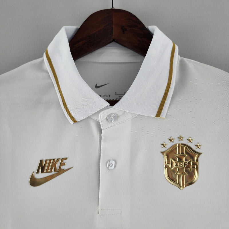 Camisola Feminina Seleção Brasil 2022/23 Branca e Dourada