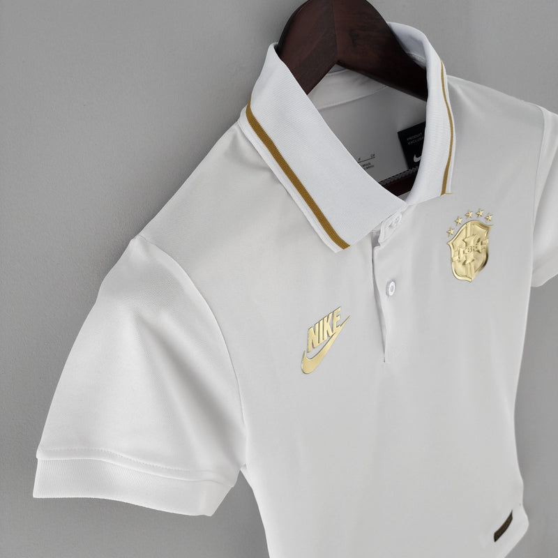 Camisola Feminina Seleção Brasil 2022/23 Branca e Dourada