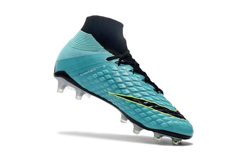 Nike Hypervenom Phantom III DF FG Soccer Cleats Black Turquoise Blue