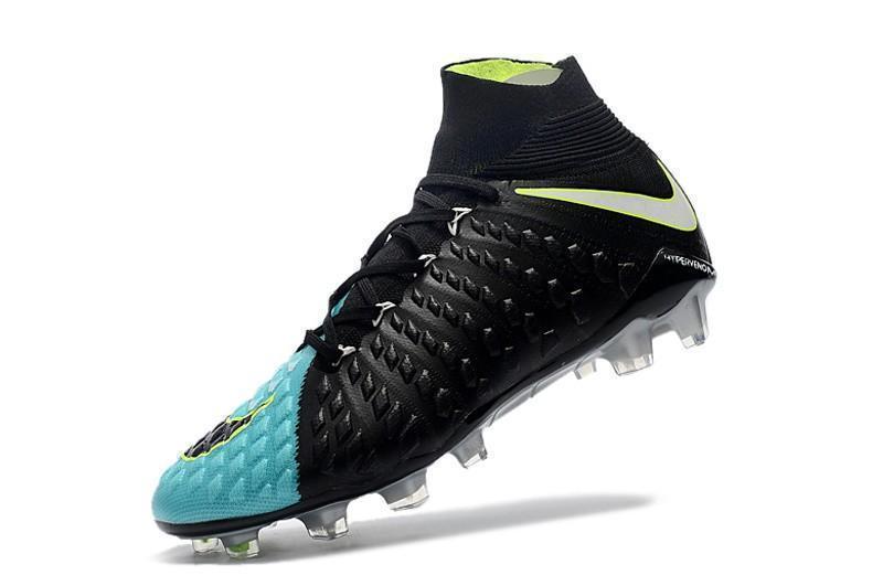 Nike Hypervenom Phantom III DF FG Soccer Cleats Black Turquoise Blue