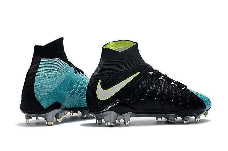 Nike Hypervenom Phantom III DF FG Soccer Cleats Black Turquoise Blue