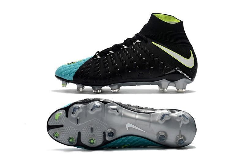 Nike Hypervenom Phantom III DF FG Soccer Cleats Black Turquoise Blue