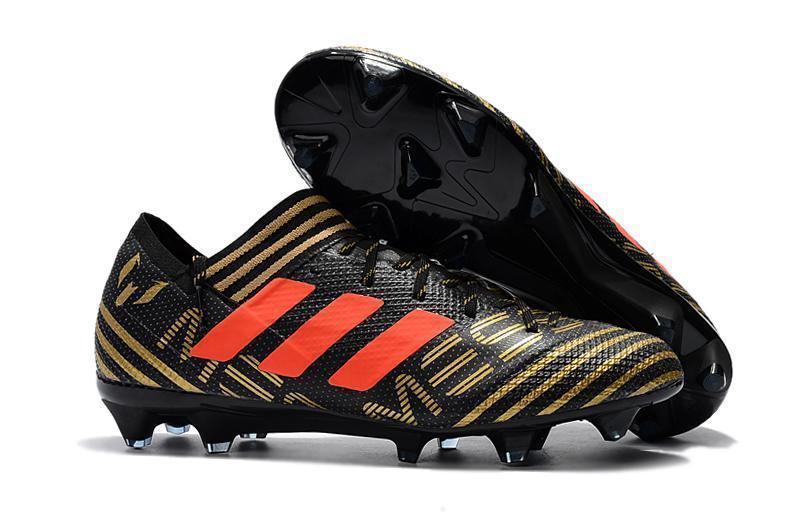 New Adidas Nemeziz Messi FG Soccer Cleats Shoes Black Orange Gold