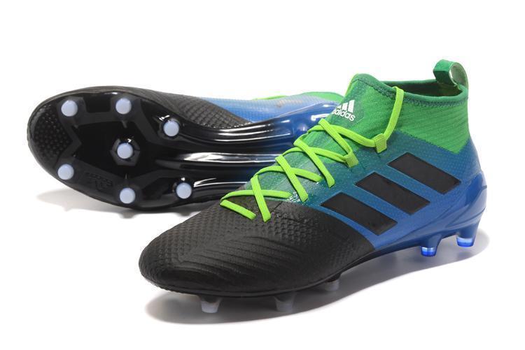 Adidas ACE 17.1 Primeknit Soccer Cleats Core Black Blue Green