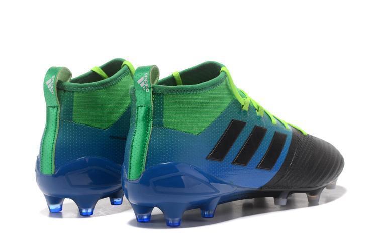 Adidas ACE 17.1 Primeknit Soccer Cleats Core Black Blue Green