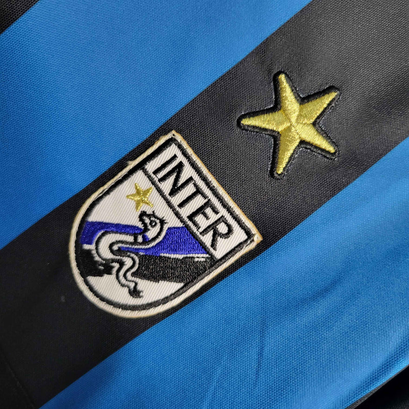 Camisola Retrô Manga Comprida Inter Milão 1988-90 Home