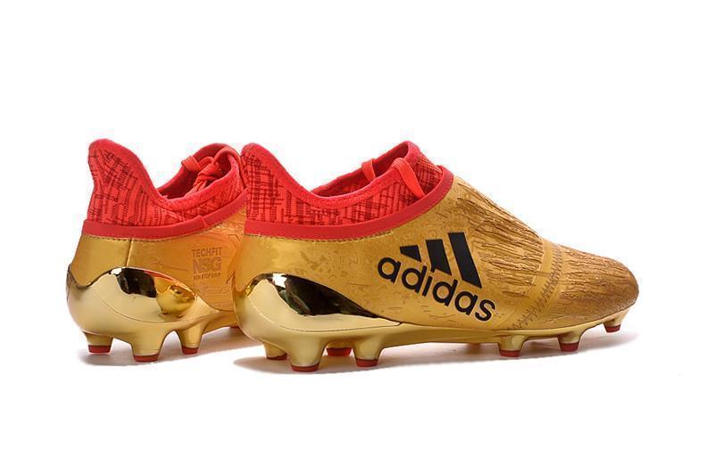 Adidas X 16+ Purechaos FG/AG Soccer Cleats Metallic Gold Red