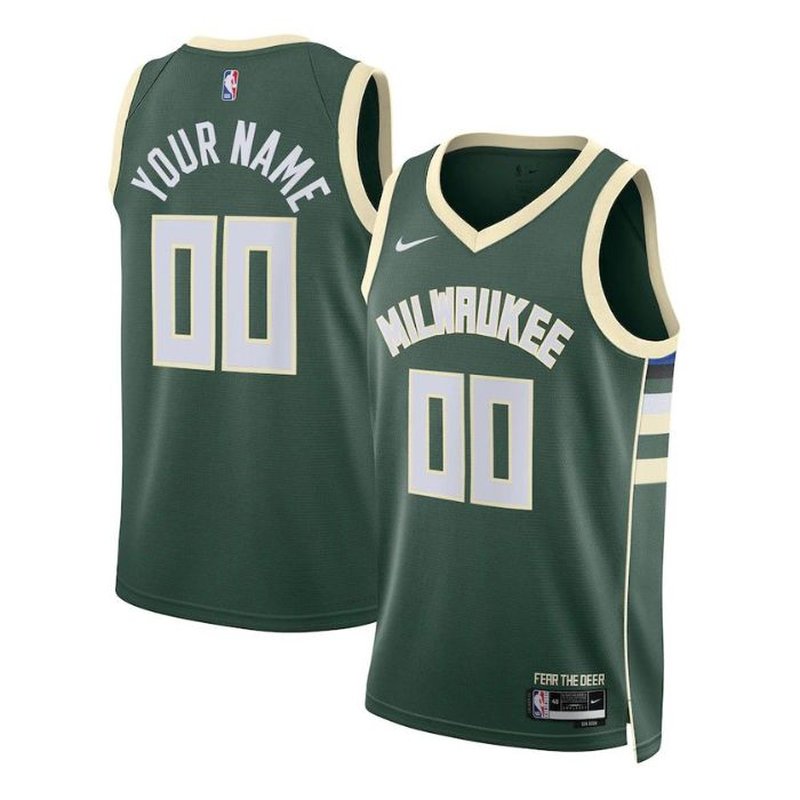 Milwaukee Bucks Unisex 2023 NBA Jersey Hunter Green - Icon Edition