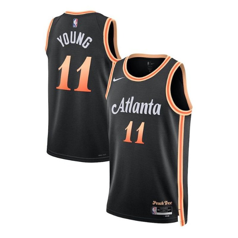 Trae Young Atlanta Hawks 22/23  Unisex  NBA Jersey - City Edition - Black