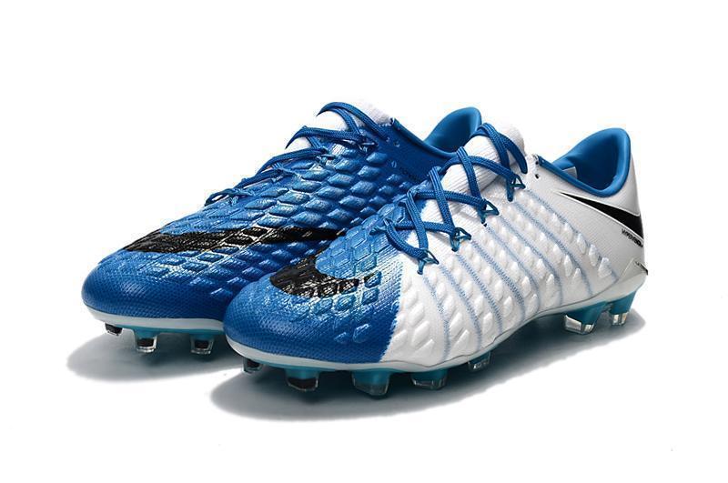 Nike Hypervenom Phantom III FG Soccer Cleats White Blue Black