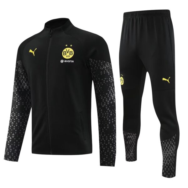 Kit Borussia Dortmund Long Zipper All Black - Imagem 1