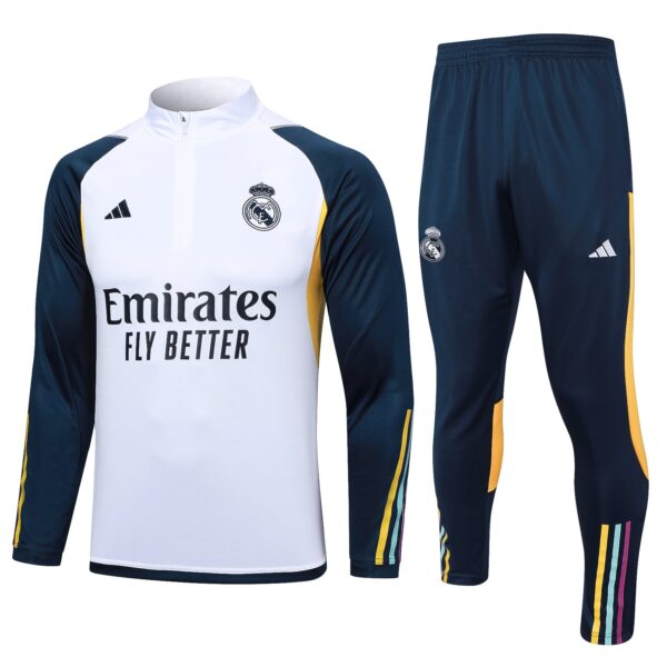 Kit Real Madrid Short Zipper Blue and White - Imagem 1