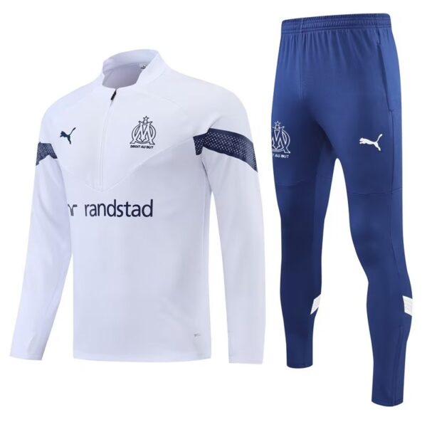 Kit Olympique de Marseille Short Zipper White - Imagem 1