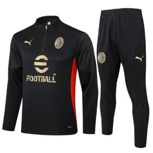 Kit AC Milan Short Zipper Training Black