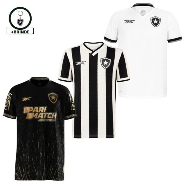 Kit 3 Fan Jersey Botafogo Home, Away e Third 2024/25 - Imagem 1