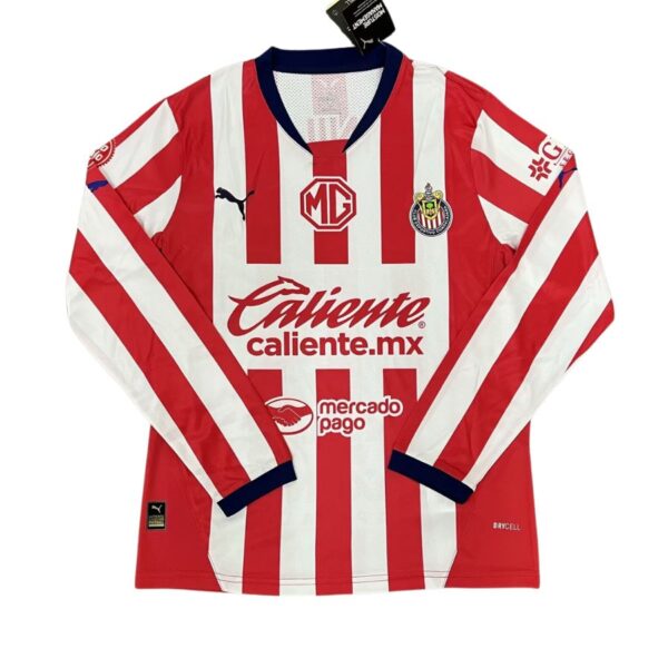 Chivas de Guadalajara Home Long Sleeve Fan Jersey 2024/25 - Imagem 1