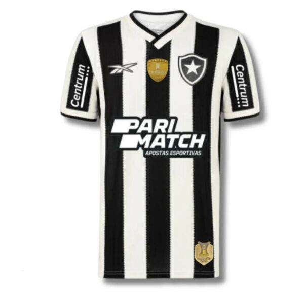 Botafogo Home fan Jersey 2024/25 Patchs Campeão Libertadores e Brasileiro + Todos Patrocinios - Imagem 1