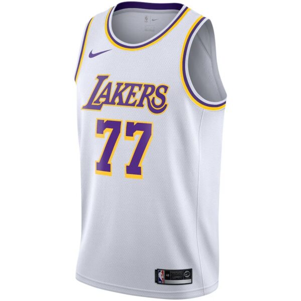 Luka Dončić Los Angeles Lakers Nike Unisex Swingman Jersey - Icon Edition - Gol, Purple, White - Imagem 8
