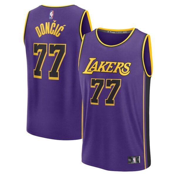 Luka Dončić Los Angeles Lakers Nike Unisex Swingman Jersey - Icon Edition - Gol, Purple, White - Imagem 2