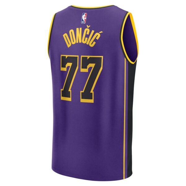 Luka Dončić Los Angeles Lakers Nike Unisex Swingman Jersey - Icon Edition - Gol, Purple, White - Imagem 7