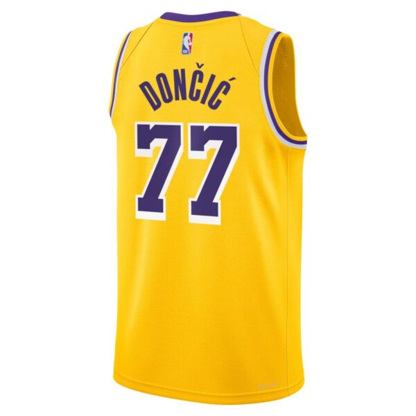 Luka Dončić Los Angeles Lakers Nike Unisex Swingman Jersey - Icon Edition - Gol, Purple, White - Imagem 5