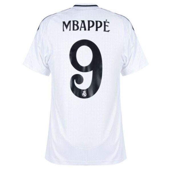 Real Madrid Mbappé 9 Home Fan Jersey 2024/25 Patches UCL UEFA Foundation (Official Printing) - Imagem 2