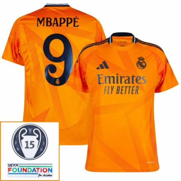 Real Madrid Away Fan Jersey 2024/25 Patches UCL UEFA Foundation (Official Printing) - Imagem 5