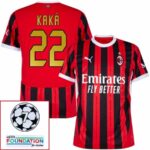 AC Milan Home Fan Jersey 2024/25 Patches UCL UEFA Foundation (Official Printing) - Imagem 7