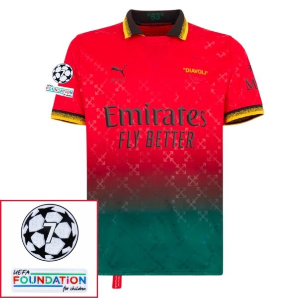AC Milan RED JERSEY DIAVOLI X OFF-WHITE™ Fan Jersey 2025 - Imagem 4