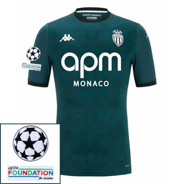BRINDE-2025-03-04T223013.194 Monaco Away Fan Jersey 2024/25 Patches UCL UEFA Foundation (Official Printing) - Imagem 1