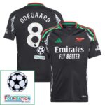 Arsenal Away Fan Jersey Long Sleeve 2024/25 Patches UCL UEFA Foundation (Official Printing) - Imagem 3