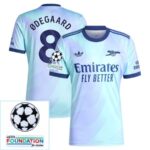 Arsenal Third Fan Jersey 2024/25 Patches UCL UEFA Foundation (Official Printing) - Imagem 3