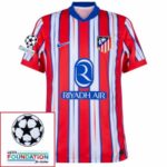 Atlético Madrid Home Fan Jersey 2024/25 Patches UCL UEFA Foundation (Official Printing)