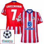 Atlético Madrid Home Fan Jersey 2024/25 Patches UCL UEFA Foundation (Official Printing) - Imagem 6