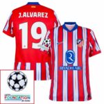 Atlético Madrid Home Fan Jersey 2024/25 Patches UCL UEFA Foundation (Official Printing) - Imagem 5
