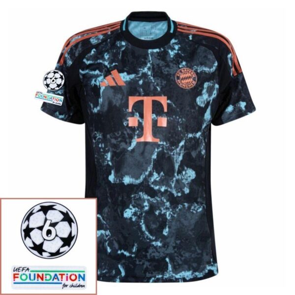 Bayern München Away Fan Jersey 2024/25 Patches UCL UEFA Foundation (Official Printing) - Imagem 1