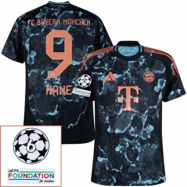 Bayern München Away Fan Jersey 2024/25 Patches UCL UEFA Foundation (Official Printing) - Imagem 3