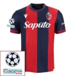Bologna Home Fan Jersey 2024/25 Patches UCL UEFA Foundation (Official Printing)