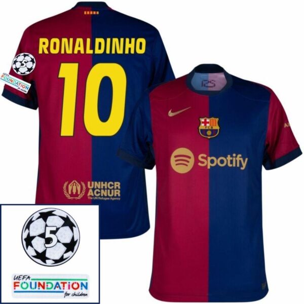 Barcelona Home 2024/25 Patches UCL UEFA Foundation (Official Printing) - Imagem 7