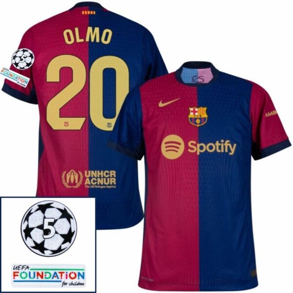 Barcelona Home 2024/25 Patches UCL UEFA Foundation (Official Printing) - Imagem 11