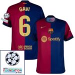 Barcelona Gavi 6 Home 2024/25 Patches UCL UEFA Foundation (Official Printing)
