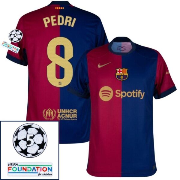 Barcelona Home 2024/25 Patches UCL UEFA Foundation (Official Printing) - Imagem 9