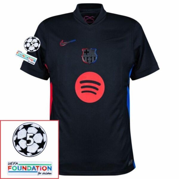 Barcelona Away 2024/25 Patches UCL UEFA Foundation (Official Printing) - Imagem 1
