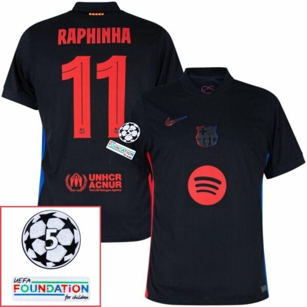 Barcelona Away 2024/25 Patches UCL UEFA Foundation (Official Printing) - Imagem 5