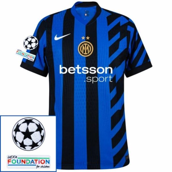 Inter Milan Lautaro 10 Home 2024/25 Patches UCL UEFA Foundation (Official Printing) - Imagem 3