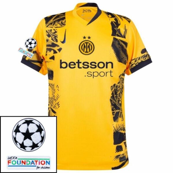 Inter Milan Lautaro 10 Third 2024/25 Patches UCL UEFA Foundation (Official Printing) - Imagem 6