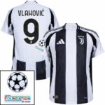 Juventus Home 2024/25 Patches UCL UEFA Foundation (Official Printing) - Imagem 4